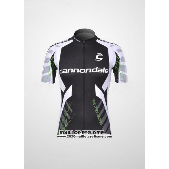 2012 Maillot Ciclismo Cannondale Noir et Blanc Manches Courtes et Cuissard